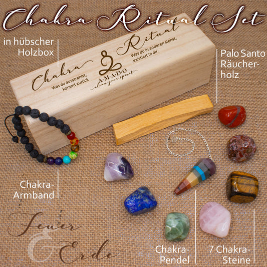 Kleine Chakra Ritual Box Feuer & Erde für mehr positive Energie - AMADO-SelfCare