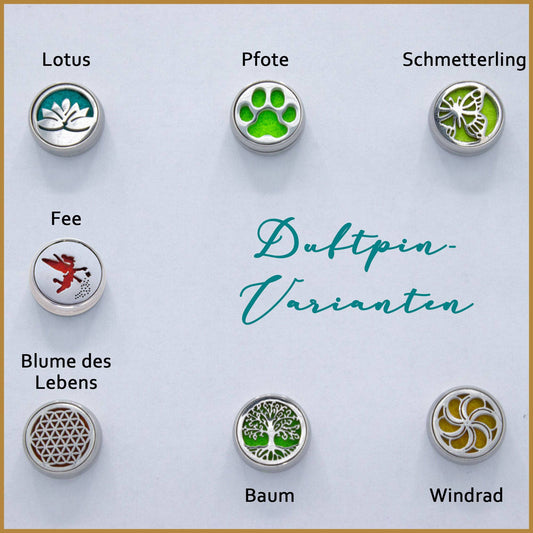 A.M.A.D.O Duftpin mit Magnet - Ätherisches Öl Duft Diffusor für Kleidung und mehr - AMADO-SelfCare