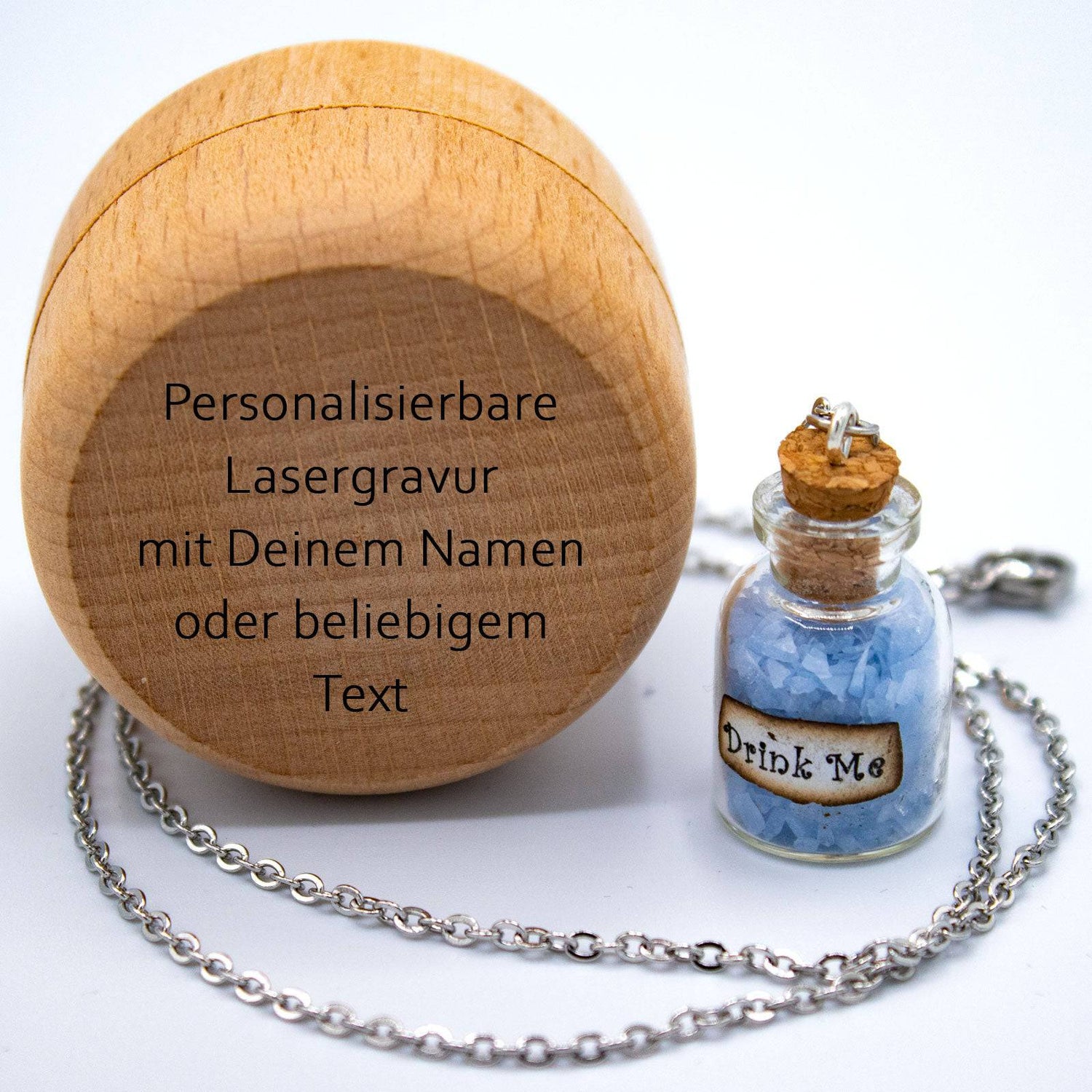 „Drink Me“ - Anhänger mit Kette - Leuchtet im Dunkeln! - AMADO-SelfCare