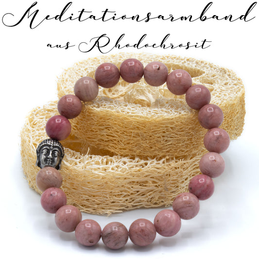 A.M.A.D.O Edelstein-Meditationsarmband Buddha mit Geschenkbox aus Bambus und Beschreibung - AMADO-SelfCare