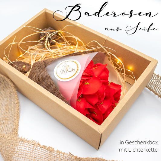 Baderosen · Seifenrosen · Romantisches Geschenk zu Muttertag · Hochzeitstag · Hochzeit · Verlobung - AMADO-SelfCare