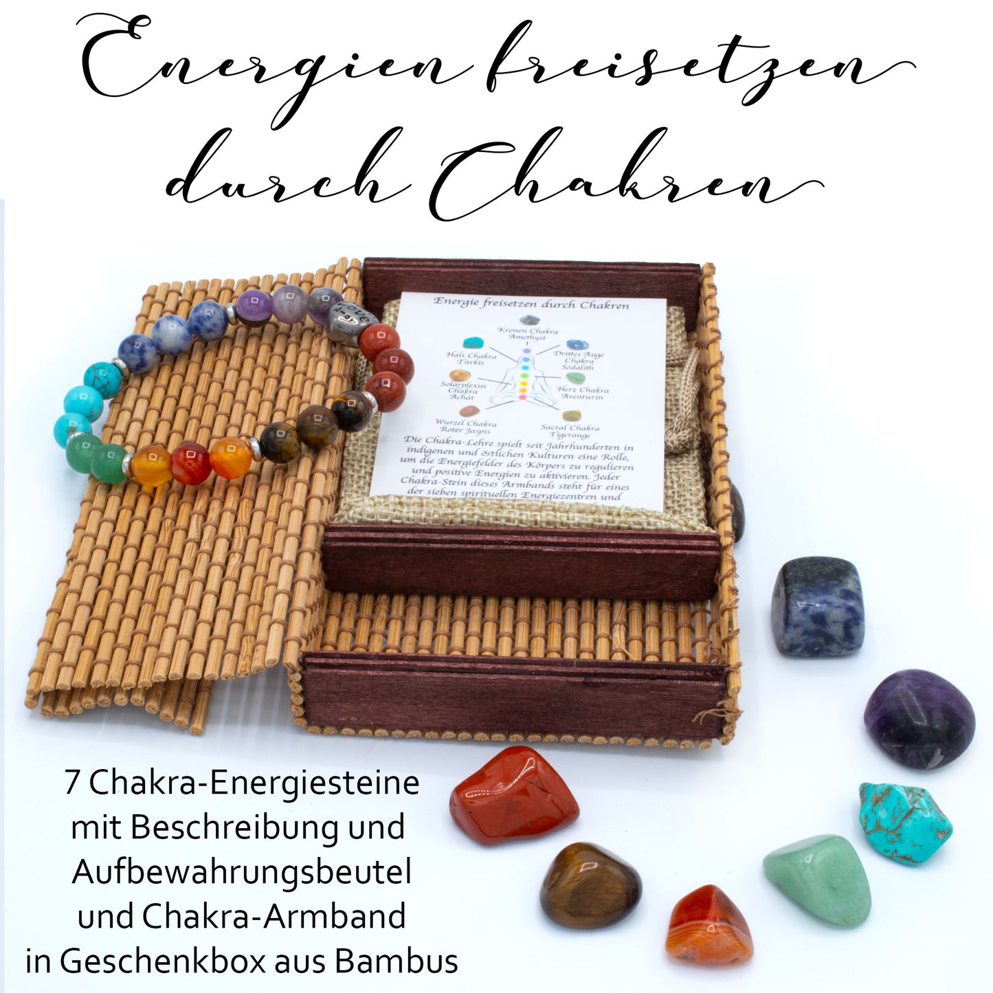 Chakra Energiesteine Ritual Box für unterwegs: Positive Energie für die  Hosentasche | AMADO-SelfCare