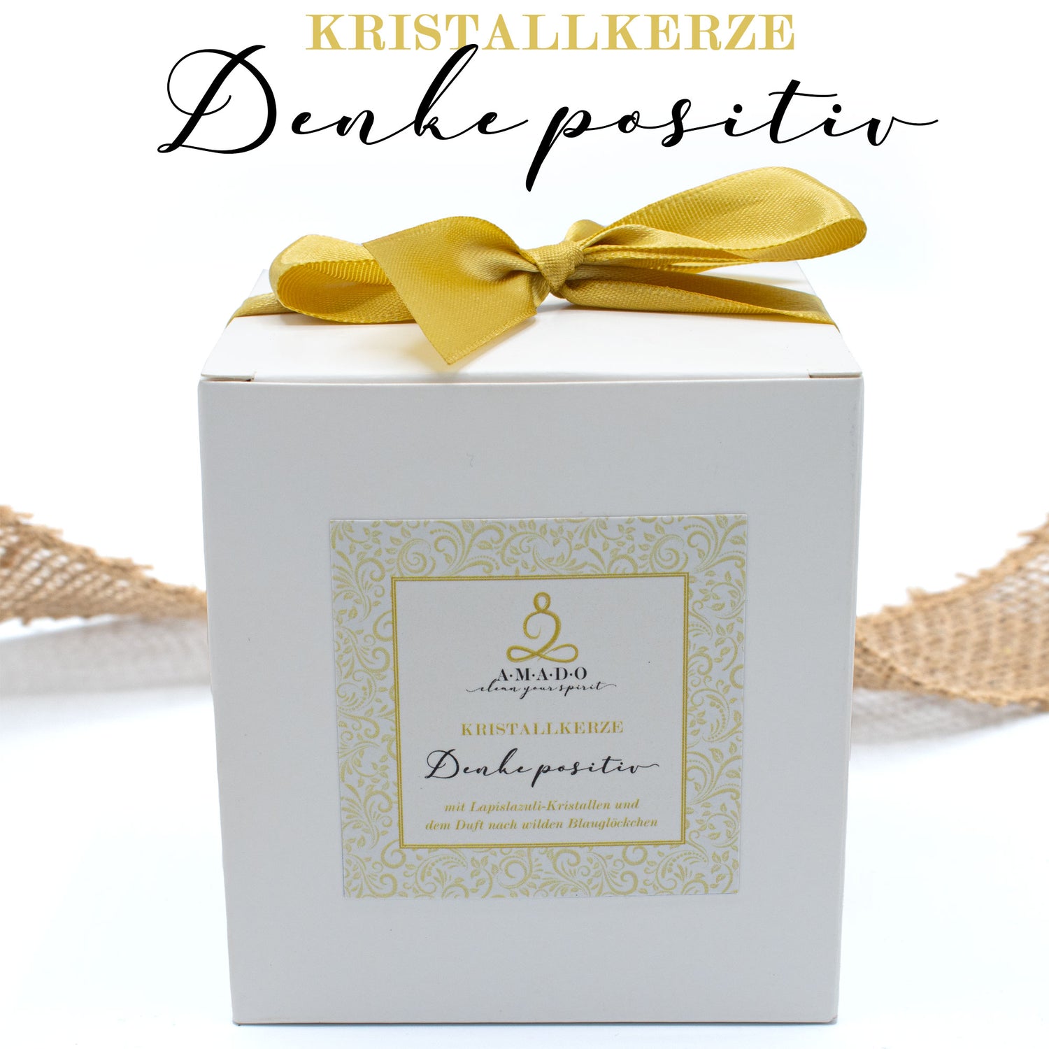 Kristallkerze im Glas für positive Energie · Duftkerze als Geschenk - AMADO-SelfCare