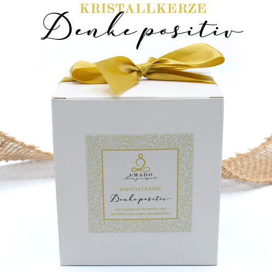 Kristallkerze im Glas für positive Energie · Duftkerze als Geschenk - AMADO-SelfCare