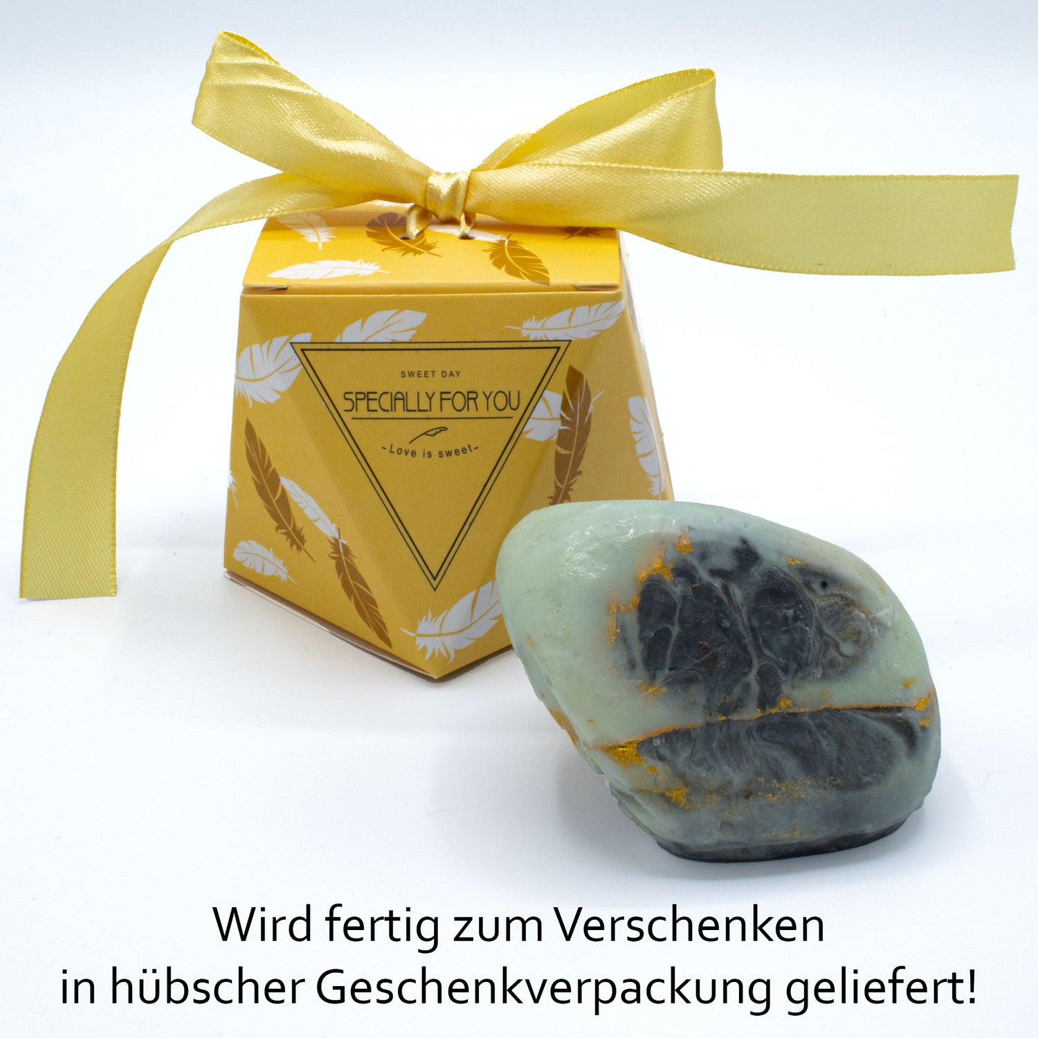 Diamantseife · Kristallseife · Grauer Jaspis mit dem Duft nach Vanille · Handmade mit ätherischen Ölen - AMADO-SelfCare