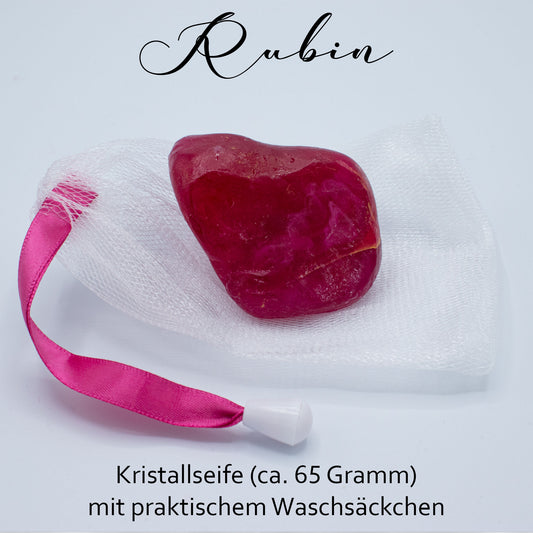 Diamantseife · Kristallseife · Rubin mit dem Duft nach Sommerrose · Handmade mit ätherischen Ölen - AMADO-SelfCare